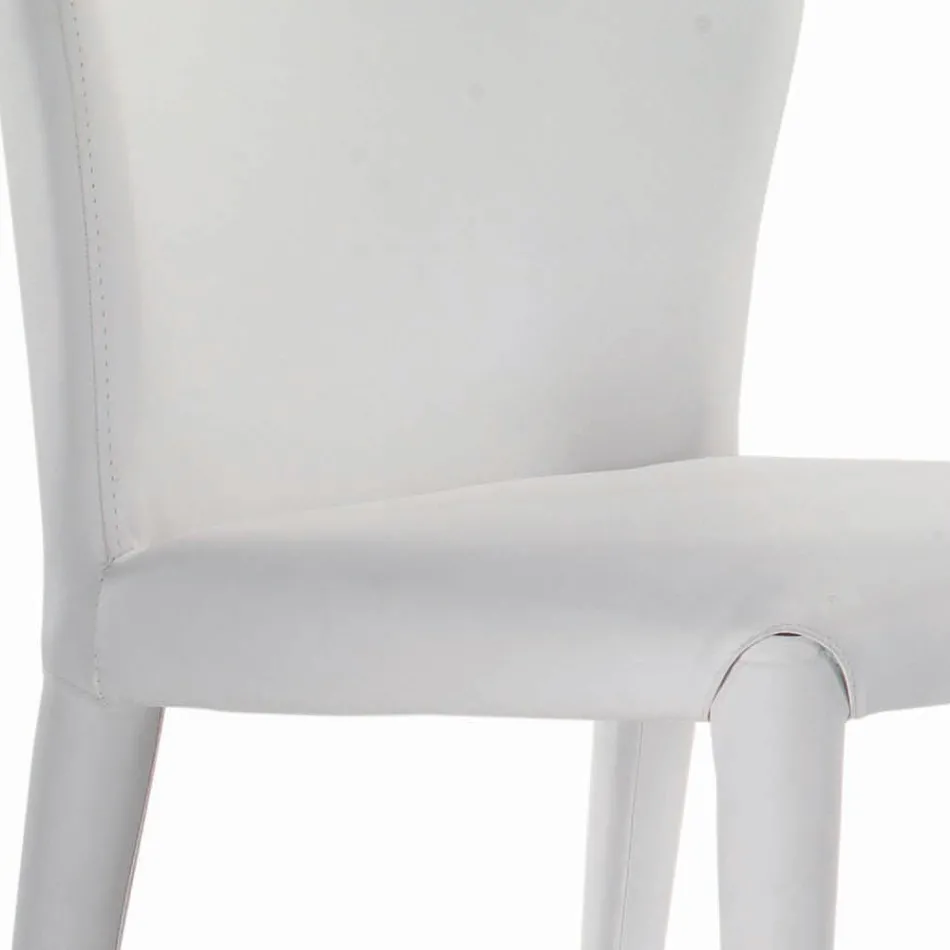 Chaise de salle à manger avec assise et pieds rembourrés fabriquée en Italie - Vérone Viadurini