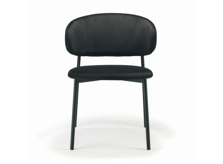 Chaise de salle à manger avec assise et dossier en velours fabriquée en Italie - Livourne Viadurini