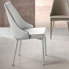 Chaise de salle à manger avec siège en cuir écologique et bord contrasté en 4 pièces - Fabiano Viadurini
