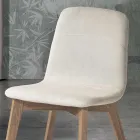Chaise de salle à manger avec assise en tissu et structure en frêne - Aisha Viadurini
