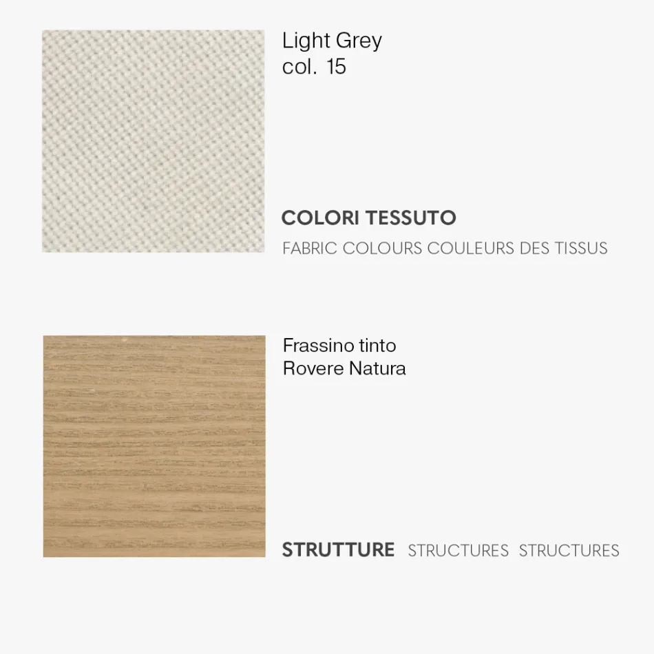 Chaise de salle à manger avec assise en tissu et structure en frêne - Aisha Viadurini