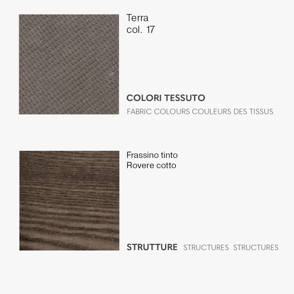 Chaise de salle à manger avec assise en tissu et structure en frêne - Aisha Viadurini