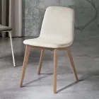 Chaise de salle à manger avec assise en tissu et structure en frêne - Aisha Viadurini