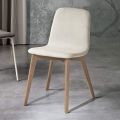 Chaise de salle à manger avec assise en tissu et structure en frêne - Aisha