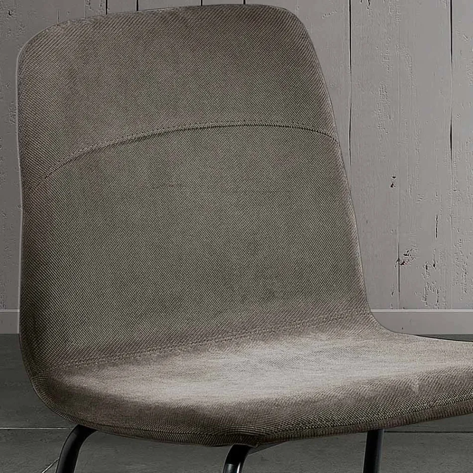 Chaise de salle à manger avec assise en tissu et structure en métal - Aisha Viadurini
