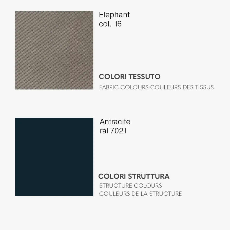 Chaise de salle à manger avec assise en tissu et structure en métal - Aisha Viadurini