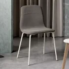 Chaise de salle à manger avec assise en tissu et structure en métal - Aisha Viadurini