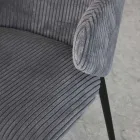 Chaise de salle à manger avec structure en métal et assise en velours côtelé - Ridni Viadurini