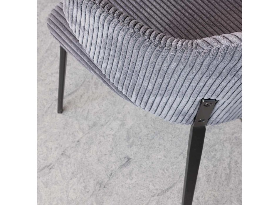 Chaise de salle à manger avec structure en métal et assise en velours côtelé - Ridni Viadurini
