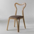 Chaise à manger design moderne en bois et cuir, L.41xP.46cm, Carol