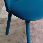 Chaise de salle à manger design recouverte de tissu lavable fabriquée en Italie - Trilly Viadurini