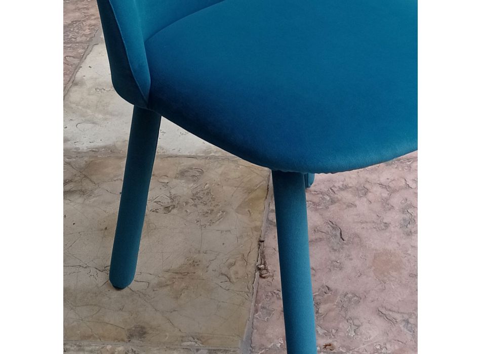 Chaise de salle à manger design recouverte de tissu lavable fabriquée en Italie - Trilly Viadurini