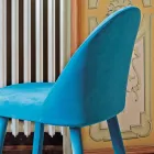 Chaise de salle à manger design recouverte de tissu lavable fabriquée en Italie - Trilly Viadurini