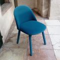 Chaise de salle à manger design recouverte de tissu lavable fabriquée en Italie - Trilly