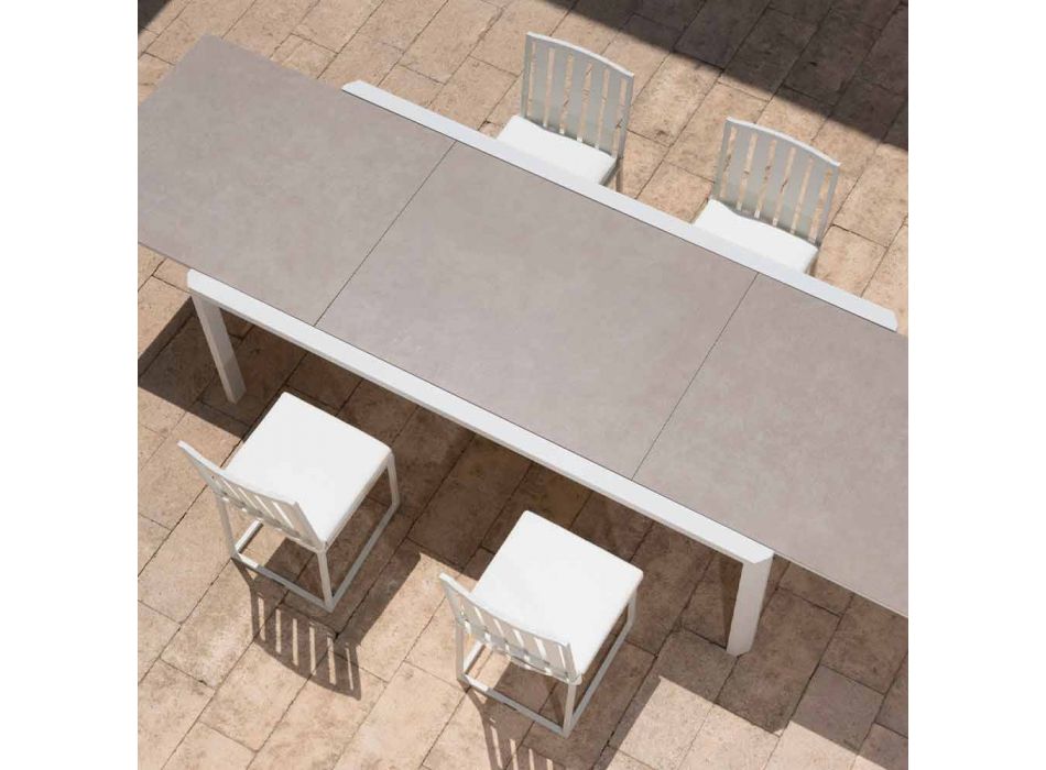 Chaise de salle à manger d'extérieur en aluminium et corde design de luxe 3 finitions - Julie Viadurini