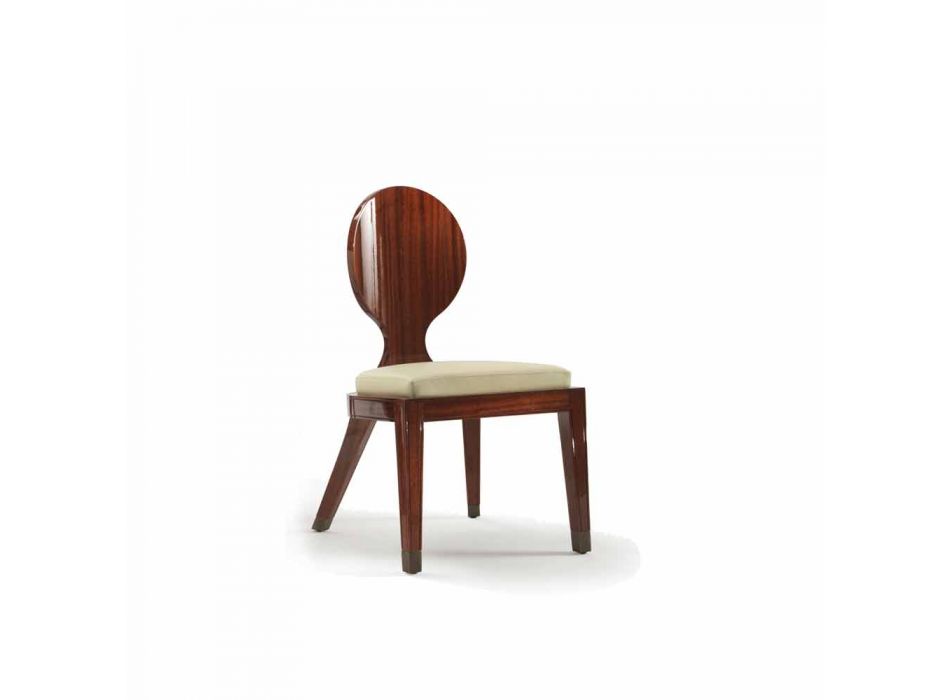 chaise rembourrée design à manger en bois lisse, L51xP53cm, Nicole Viadurini