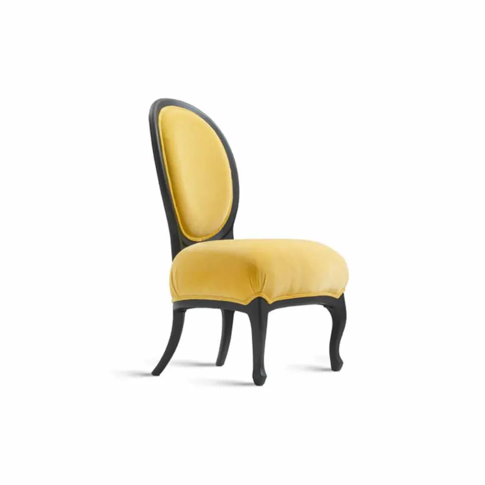 Chaise rembourré déjeuner en noyer massif, L67xP60 cm, Tati Viadurini