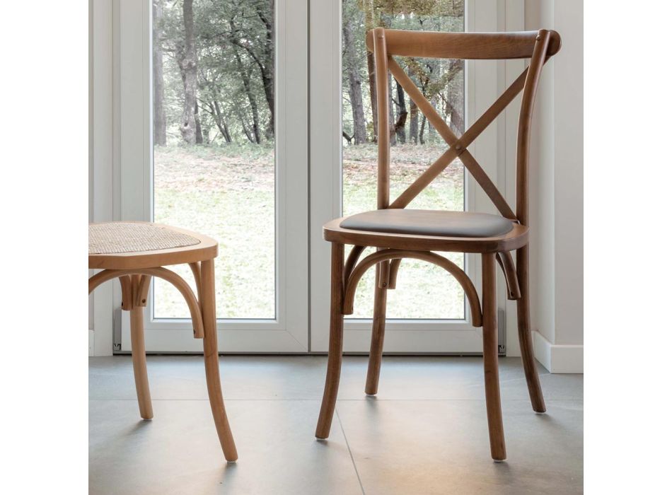 Chaise de salle à manger en hêtre européen en différentes finitions - Inay Viadurini