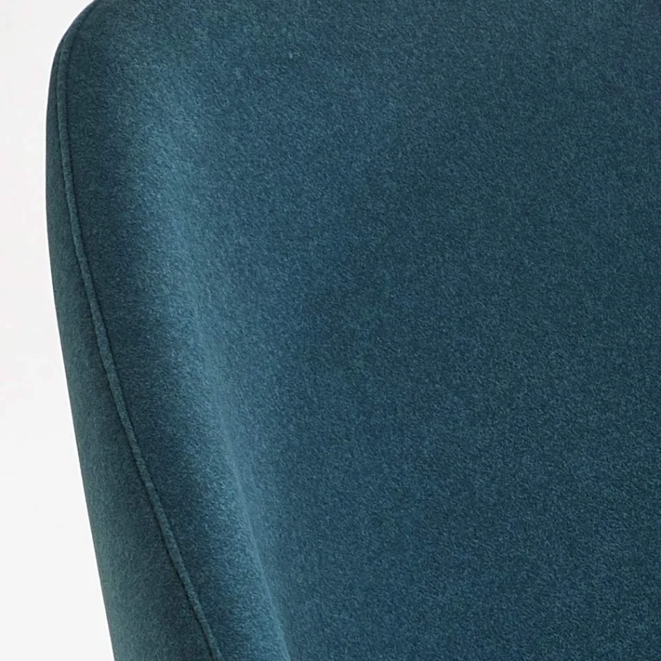 Chaise de salle à manger en bois avec assise en velours vert bouteille Made in Italy - Eddard Viadurini