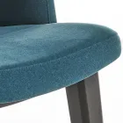 Chaise de salle à manger en bois avec assise en velours vert bouteille Made in Italy - Eddard Viadurini