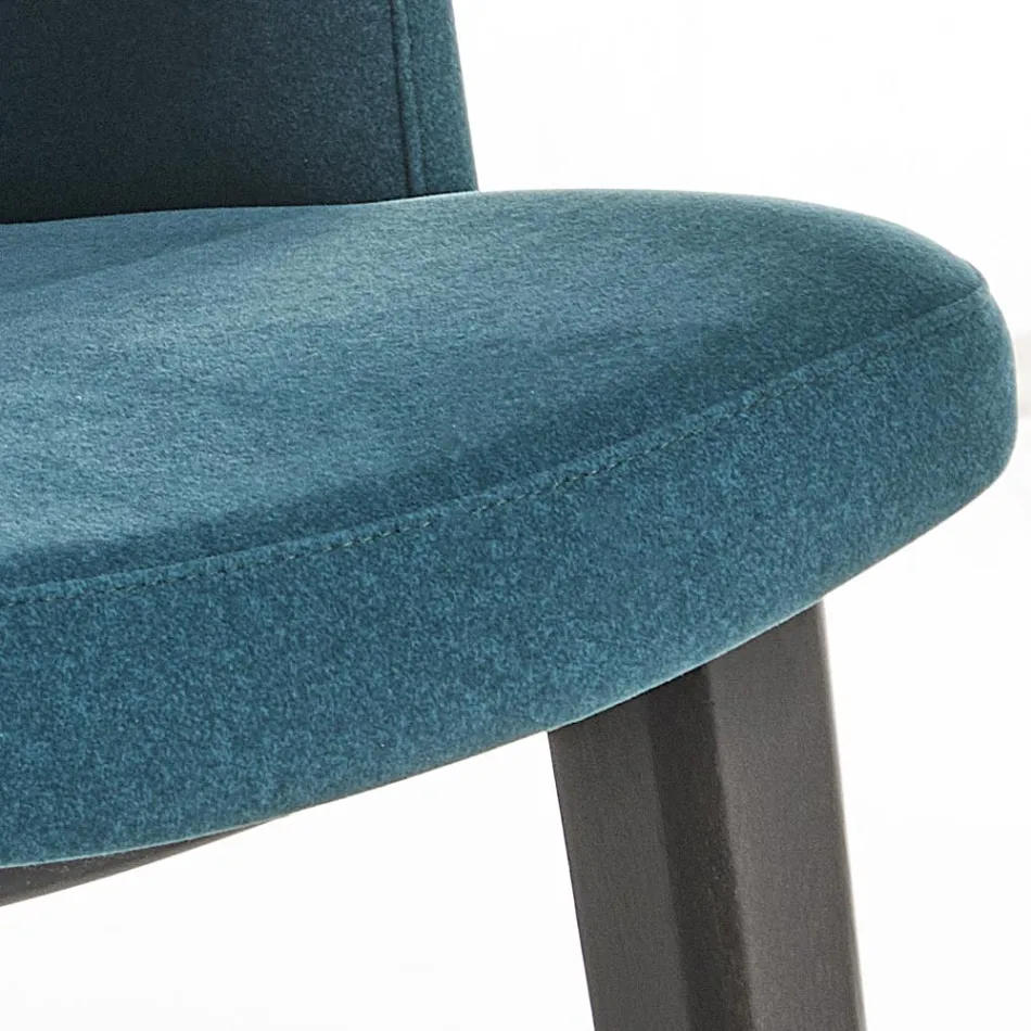 Chaise de salle à manger en bois avec assise en velours vert bouteille Made in Italy - Eddard Viadurini