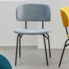 Chaise de salle à manger en métal et velours antitache, 2 pièces - Valnerina Viadurini