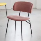 Chaise de salle à manger en métal et velours antitache, 2 pièces - Valnerina Viadurini