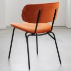 Chaise de salle à manger en métal et velours antitache, 2 pièces - Valnerina Viadurini