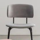 Chaise de salle à manger en métal et velours antitache, 2 pièces - Valnerina Viadurini