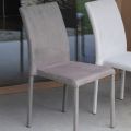 Chaise de salle à manger en métal recouverte d'econabuk coloré, 4 pièces - Anita