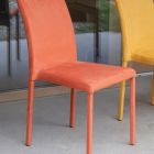 Chaise de salle à manger en métal recouverte d'econabuk coloré, 4 pièces - Anita Viadurini