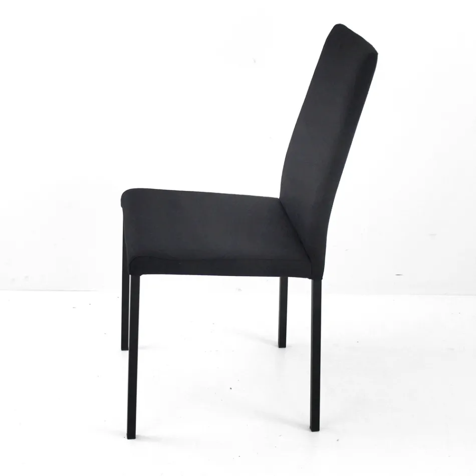 Chaise de salle à manger en tissu avec dossier haut Made in Italy - Orietta Viadurini