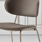 Chaise de salle à manger en tissu de 2 finitions différentes fabriquée en Italie - Sanemi Viadurini