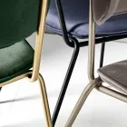 Chaise de salle à manger en tissu de 2 finitions différentes fabriquée en Italie - Sanemi Viadurini