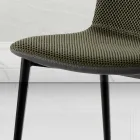 Chaise de salle à manger en tissu Vulcano et pieds en métal fabriquée en Italie - Amane Viadurini