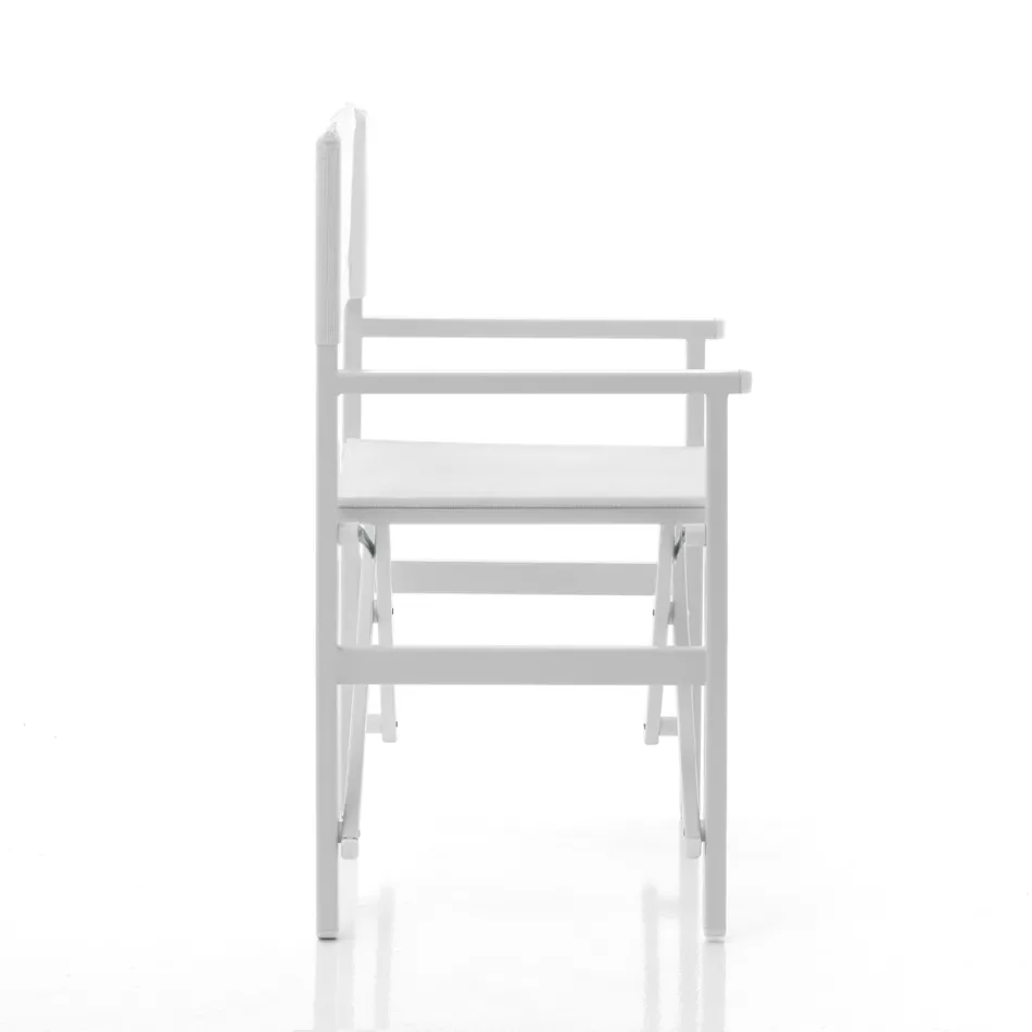 Chaise de Réalisateur Pliante en Aluminium et Textilène - Fluoré Viadurini