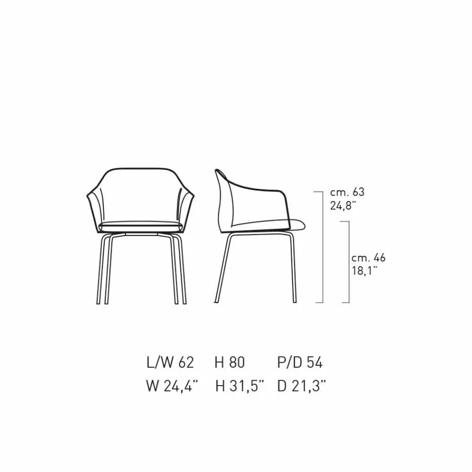 Chaise de salle à manger design moderne fabriquée en Italie - Cloe Viadurini