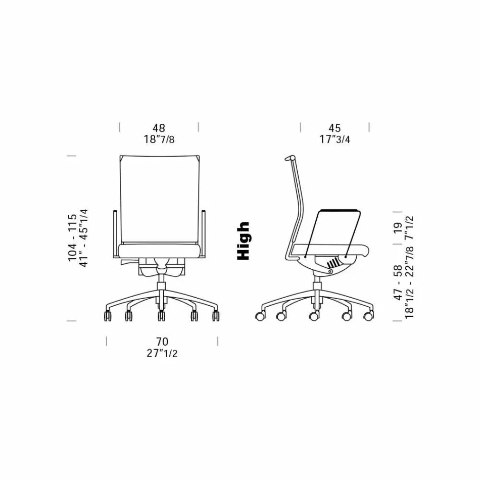Chaise de bureau ergonomique pivotante avec roulettes et accoudoirs - Gimiglia Viadurini