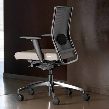 Chaise de bureau ergonomique pivotante avec roulettes et accoudoirs - Gimiglia Viadurini