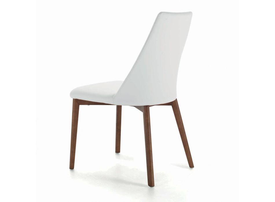 Chaise de salon avec pieds en acier ou en bois fabriquée en Italie - Florence Viadurini