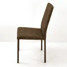 Chaise de salon avec dossier haut en similicuir Made in Italy - Orietta Viadurini