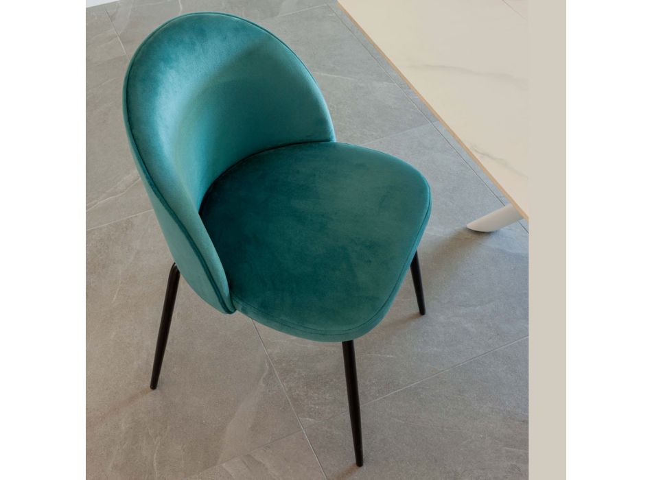 Chaise de salon avec assise et pieds en différentes finitions - Chandra Viadurini