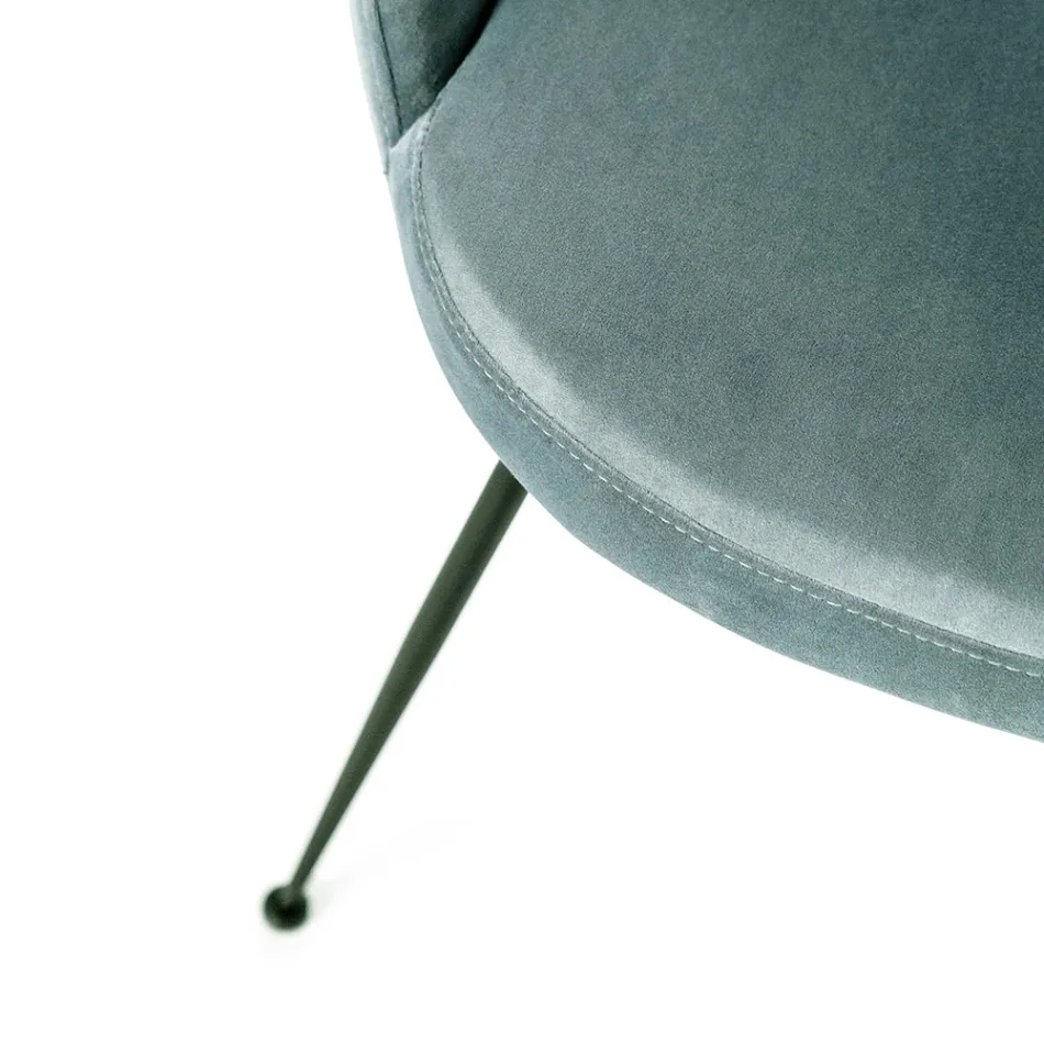 Chaise de salon avec assise en tissu microfibre de différentes couleurs - Bois de santal Viadurini