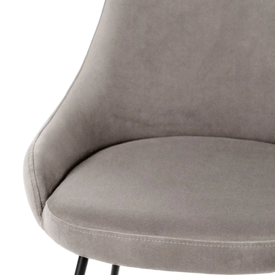 Chaise de salon avec assise en tissu microfibre de différentes couleurs - Bois de santal Viadurini