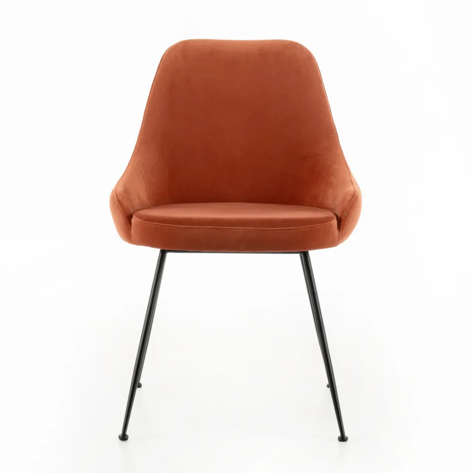 Chaise de salon avec assise en tissu microfibre de différentes couleurs - Bois de santal Viadurini