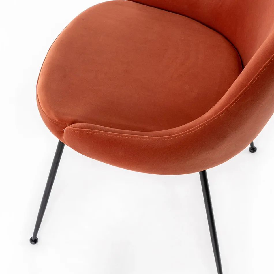 Chaise de salon avec assise en tissu microfibre de différentes couleurs - Bois de santal Viadurini