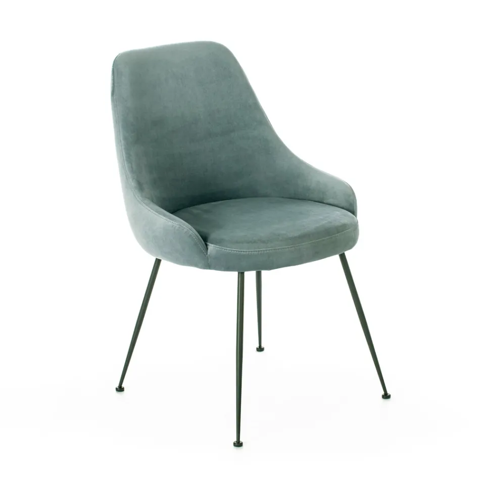 Chaise de salon avec assise en tissu microfibre de différentes couleurs - Bois de santal Viadurini