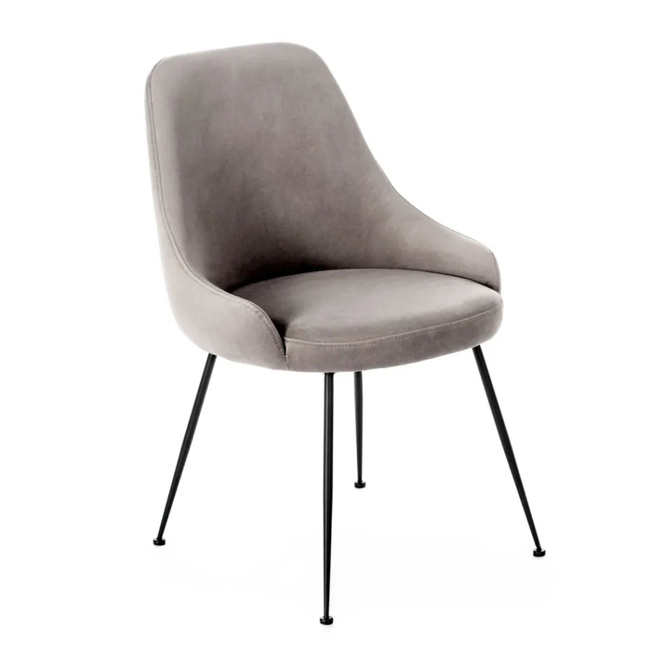 Chaise de salon avec assise en tissu microfibre de différentes couleurs - Bois de Santal Viadurini