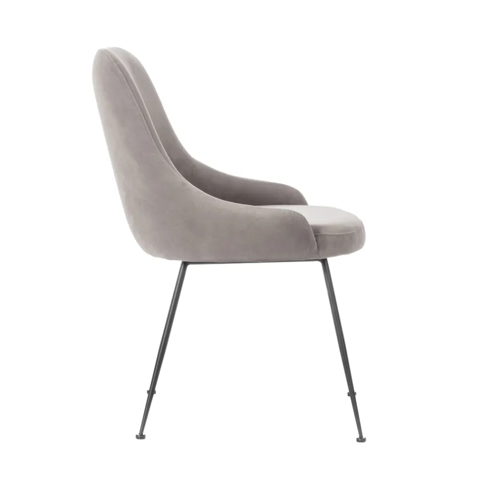 Chaise de salon avec assise en tissu microfibre de différentes couleurs - Bois de santal Viadurini