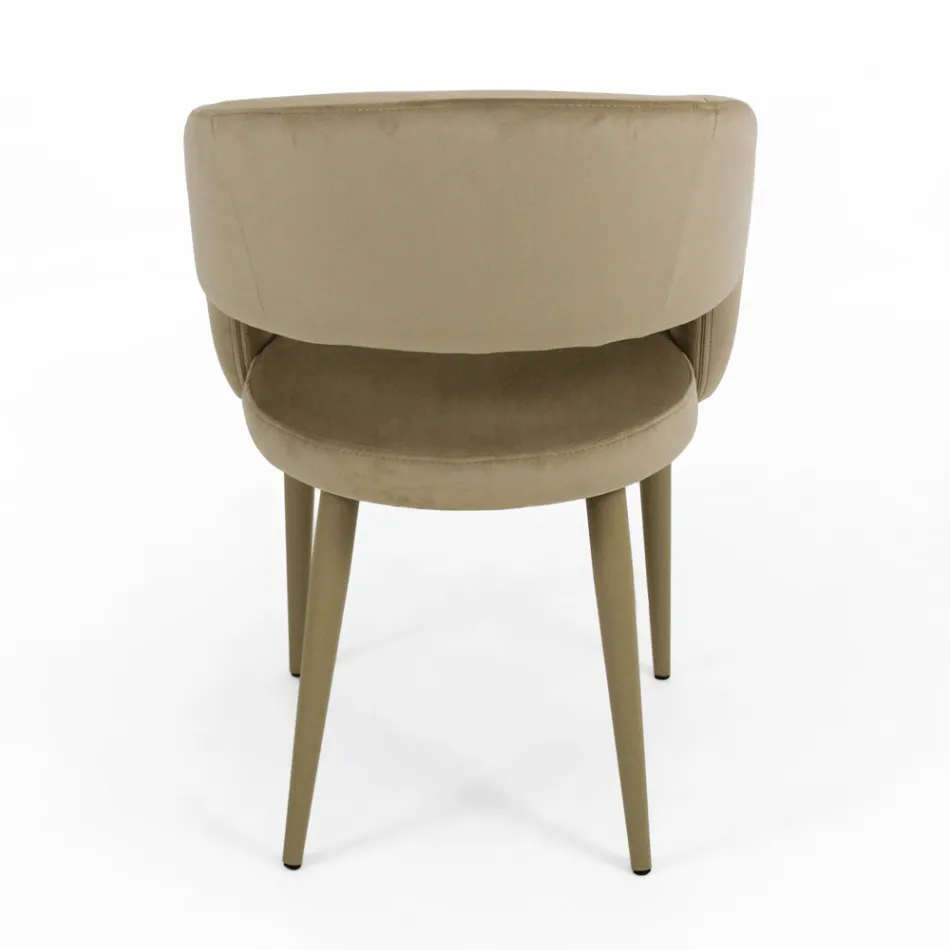 Chaise de salon avec assise en velours finition corde fabriquée en Italie - Savignano Viadurini